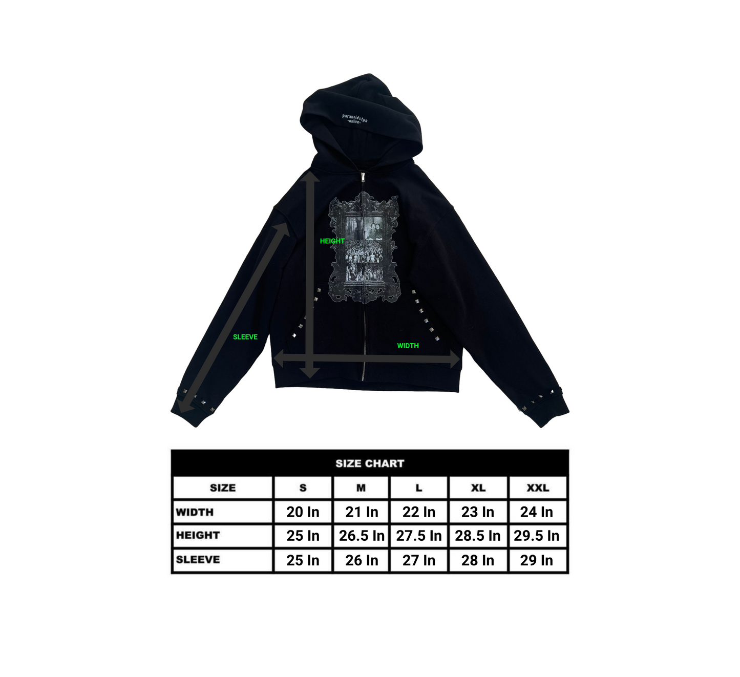 ‘Haunted’ Studded Zip Up