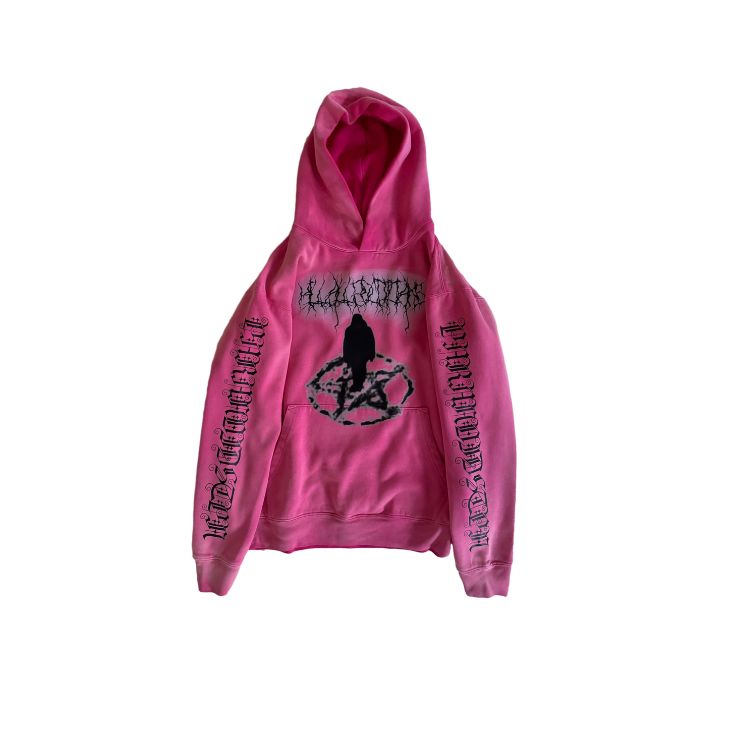 'cultist' Hoodie Acid Washed Pink