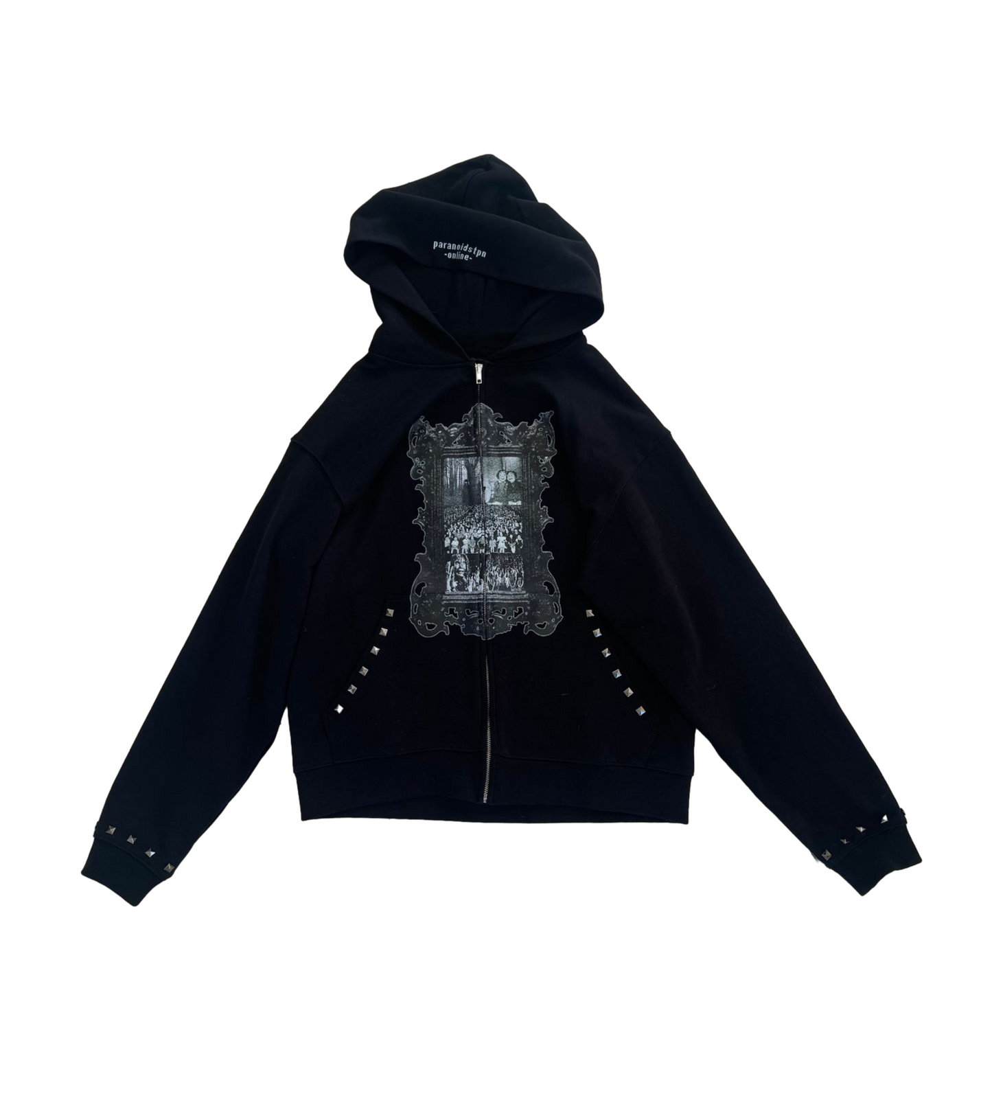 ‘Haunted’ Studded Zip Up