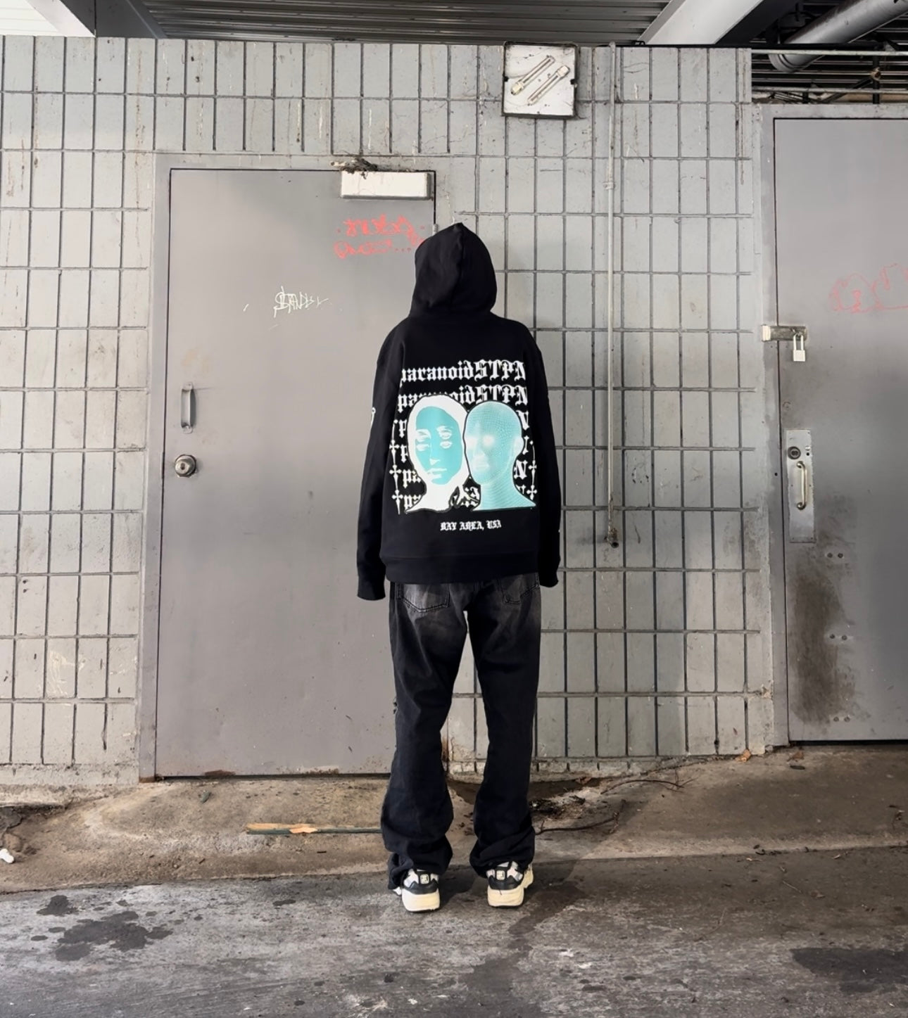 '2 Faced' Distressed Hoodie