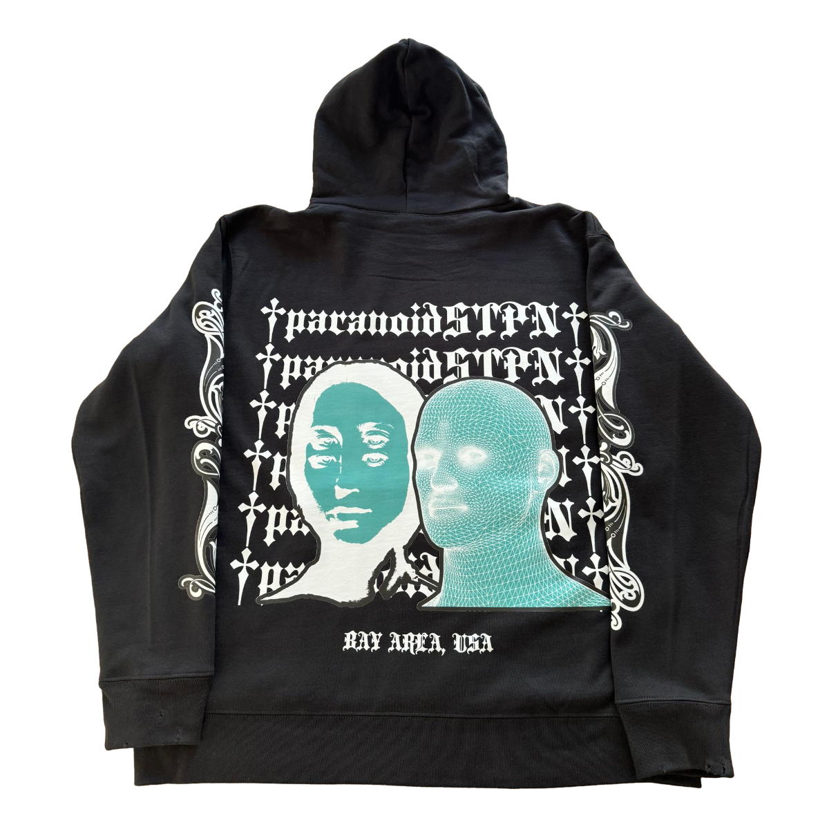 '2 Faced' Distressed Hoodie