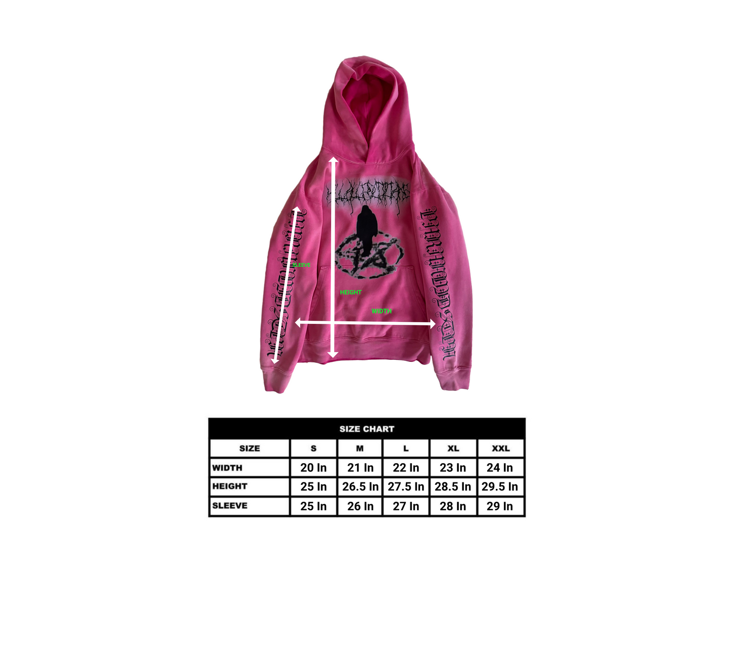 'cultist' Hoodie Acid Washed Pink