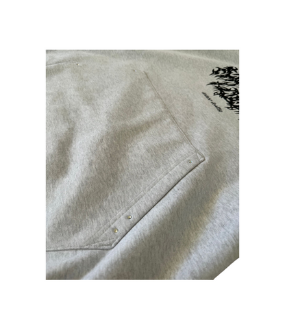 Grey 'Sex Kills' Rhinestone Hoodie